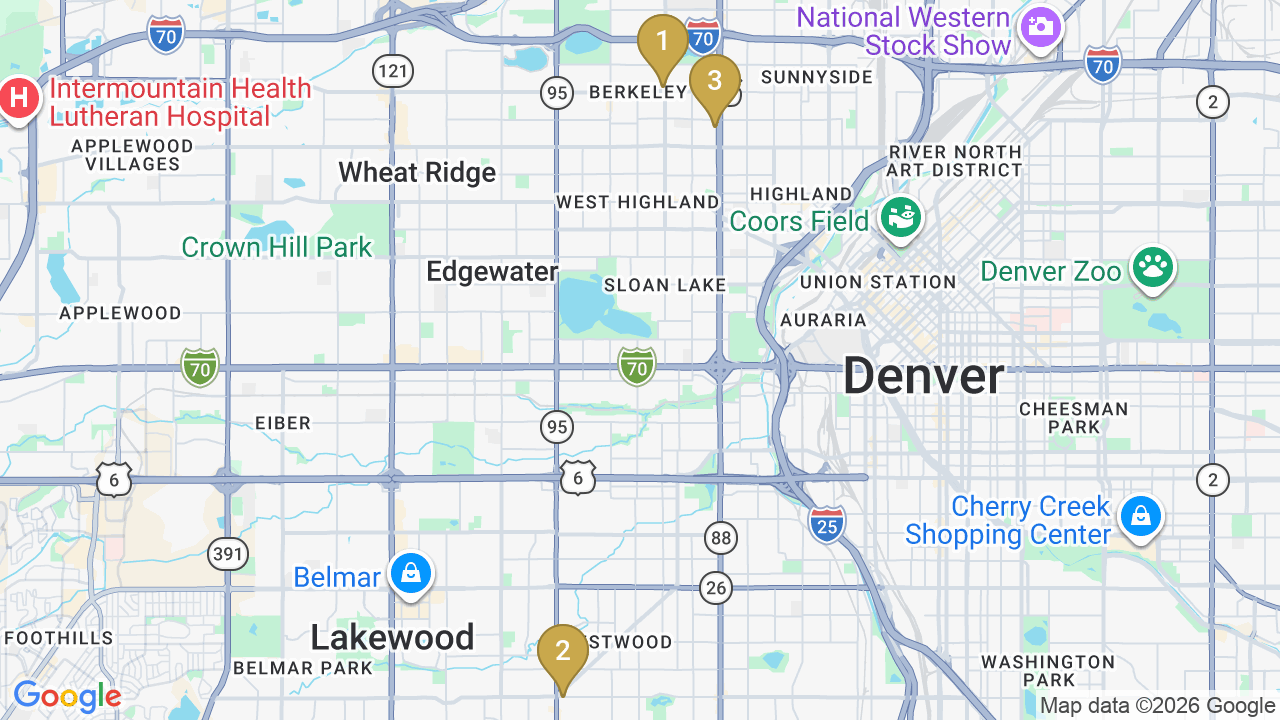 Map of the properties on this shortlist